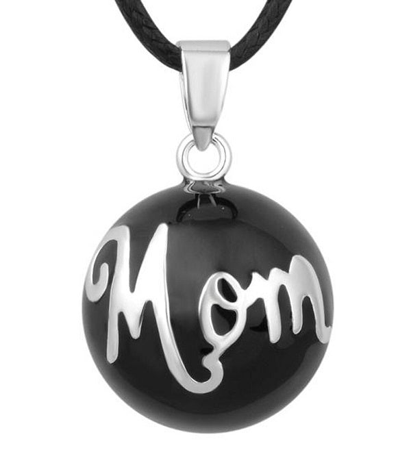 Zwangerschapsbelletje zwart met vergulde "mom"