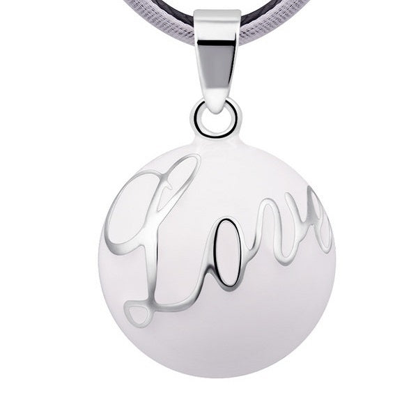 Zwangerschapsbelletje met verzilverde "love"