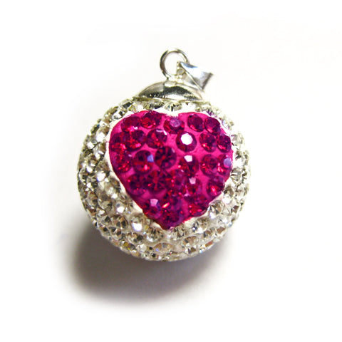 Kristallen zwangerschapsbel met hart (o.a. roze, groen, rood)