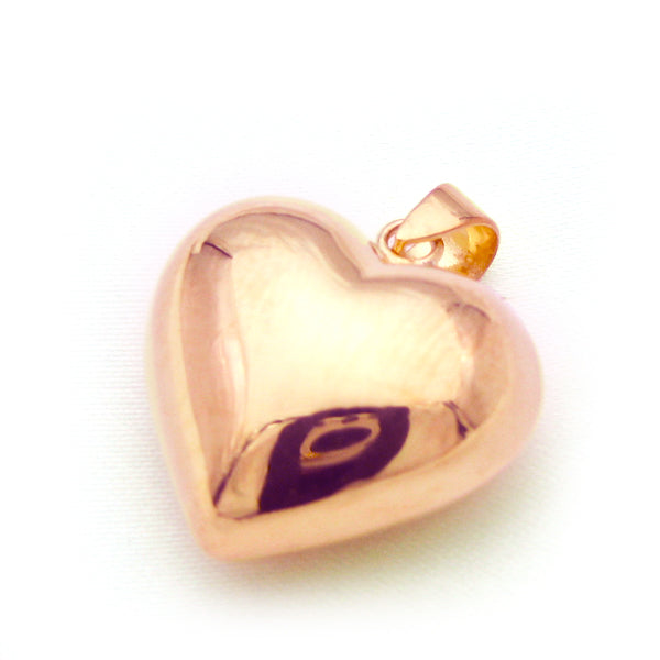 Roze vergulde zwangerschapsbel, hartvormig (20 mm)