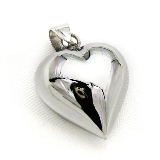 Verzilverd zwangerschapsbelletje hartvormig