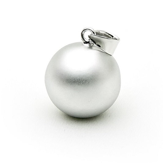 Verzilverde zwangerschapsbola rond, mat zilver