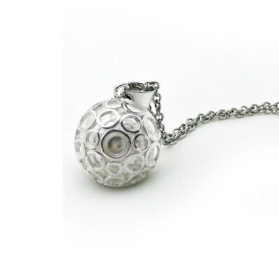 Verzilverde zwangerschapsketting met verzilverde rondjes