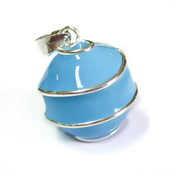 geemailleerde bola blauw swirl