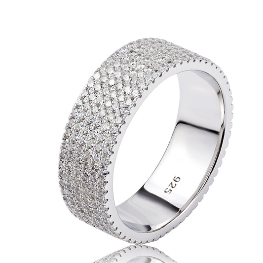 Zilveren vriendschapsring met "diamantjes"