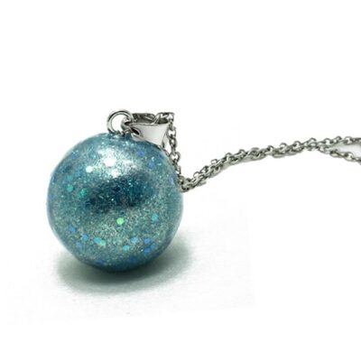 Zwangerschapsketting met glitters (Aqua/turkoois)