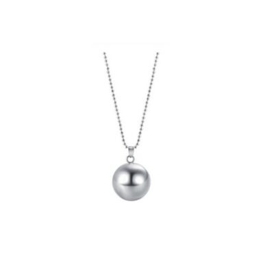 Verzilverd zwangerschapsbelletje met ketting